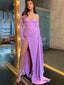 Sexy Lavender One-shouler Sweetheart Side-slit Long Mermaid Prom Dress, PD3202