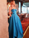 Ocean Blue Sexy Strapless Sweetheart Tight Top A-line Long Prom Dress, PD3261