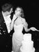 Elegant Sparkly Off-shoulder White Side Slit Sheath Long Prom Dress, PD3568