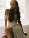 Elegant Sparkly Off-shoulder White Side Slit Sheath Long Prom Dress, PD3568
