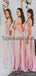 Pink Mermaid Unique Elegant Long Bridesmaid Dresses WG888