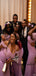 Pink Spaghetti Straps Off the Shoulder Mermaid Bridesmaid Dresses WG919