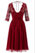 Cheap Short Chiffon Lace top Long Sleeves Custom Most Popular A-line V -Back Bridesmaid Dress , WG256 - SposaBridal