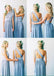 Convertible Simple Blue Jersey High Quality Custom Floor-Length Cheap Bridesmaid Dresses, WG80