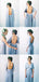 Convertible Simple Blue Jersey High Quality Custom Floor-Length Cheap Bridesmaid Dresses, WG80
