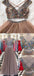 Sparkly Two Pieces Tulle V-neck Cap Sleeves Prom Dresses, Newest Fashion Dresses, PD0476