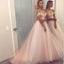 Sexy Blush Pink Off Shoulder Sweetheart A-line Tulle Long Prom Dress, PD0602