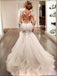 Luxury Illusion Lace Long Sleeve Sexy Mermaid Boho Long Wedding Dresses, WD0198
