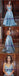 2019 Spaghetti Straps Backless A-line Sparkly Long Blue V-Neck Prom Dresses, Party Dress, Evening dresses,  PD0565 - SposaBridal