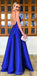 Royal Blue A-line Simple Modest Popular Custom Cheap Long Party Prom Dresses, PD1269