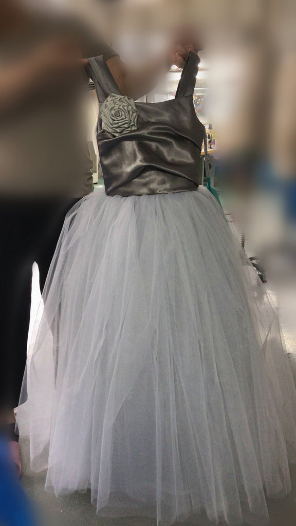 Satin Top Strap Tulle Flower Girl Dresses, Cute Little Girl Birthday Dresses, Free Custom Dresses,  FG038