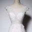 Scoop Neck  V-Back Long Floor-Length Lace Appliques Beach Popular Wedding Dresses,WD0298
