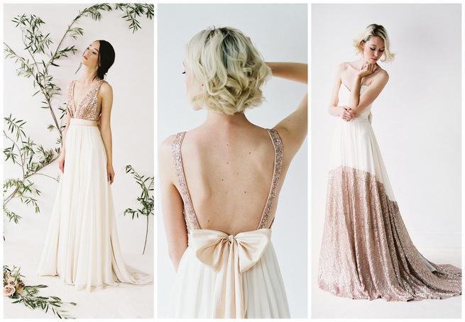 2019 Chiffon Top Sequin Prom Dress V-Neck Junior Pretty Long Bridesmaid Dresses with Bow, WG05 - SposaBridal