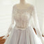 Sequin Sparkly Top Long Sleeves Scoop Unique Design Wedding Dresses, Spring Summer Free Custom Bridal Gowns , WD0283
