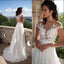 Sexy Boho Lace Top Side-slit Cheap A-line Long Beach Wedding Dress, PD0046