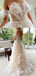 Sexy Light Champagne Off-shoulder Feather Lace-up Back A-line Prom Dress, PD0430