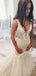 Sexy Mermaid V-Neck Backless Lace Tulle Mermaid Long Wedding Dresses, WD0181