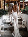 Sexy Unique Open Back Beaded Mermaid Lace Beach Vintage Wedding Dresses, WD0529