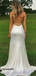 Sexy Spaghetti Strap Side Slit Lace Sequins Wedding Dress, WD3003