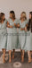 Short V-Neck Light Purple Green Popular Bridesmaid Dresses  WG707