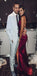 Simple Sexy Elegant Straps V Neck Mermaid Burgundy Prom Dresses,Long Evening Dress with Criss Cross Back, PD0979