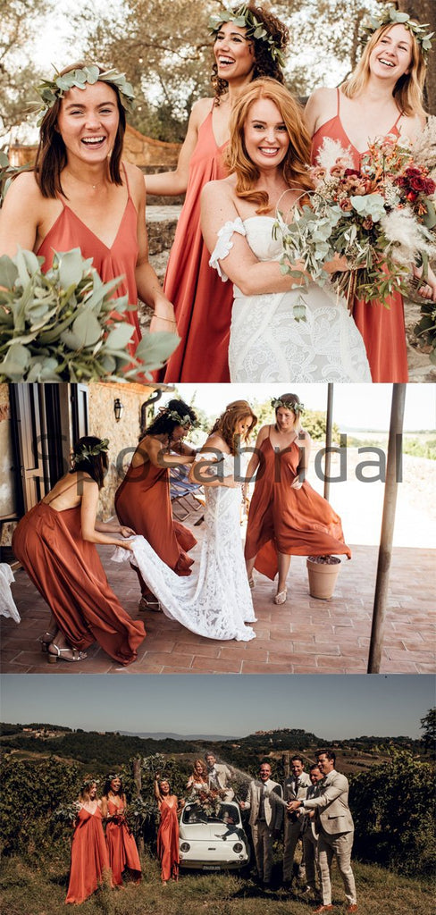 Spagetti Straps Simple Cheap Unique Deisgn Popular Bridesmaid Dresses WG669