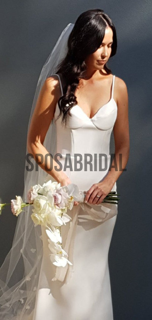 Spaghetti Straps Dream Beach Simple Wedding Dresses WD0521