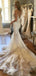 Luxury Spaghetti Straps Lace Mermaid Beach Long Wedding Dresses, WD0585