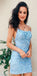 Spaghetti Straps Lace Appliques Pink Red Blue Yellow Mermaid Cute Homecoming Dresses, Short Popular Prom Dress,BD0417