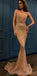 Spaghetti Straps Mermaid V -Neck Custom Long Elegant Sequin Fashion Prom Dresses, PD1214
