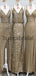 Spaghetti Straps Side Slit Shining Unqiue Modest Long Prom Dresses, Party dress PD1913