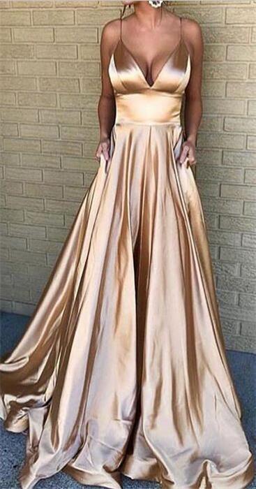 Spaghetti Straps Simple Cheap Prom Dress, fashion A-line prom gown , PD00900