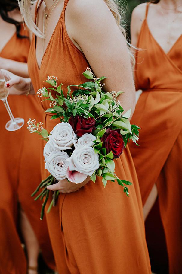 2019 Cheap Spaghetti Straps Simple Popular A-Line V-Neck Orange Chiffon Fall Bridesmaid Dresses with Split , WG302 - SposaBridal