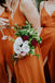 2019 Cheap Spaghetti Straps Simple Popular A-Line V-Neck Orange Chiffon Fall Bridesmaid Dresses with Split , WG302 - SposaBridal