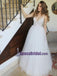 Spaghetti Straps Top Lace Beautiful Formal Prom Dresses, Bridal Dresses, Beach Wedding Dresses, PD0744