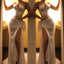 Sparkly Spaghetti Straps White Mermaid Sequin Prom Dresses, Evening Dress, PD2401
