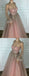 Sparkly Beaded Newest Scoop A line Floor-length Long Chic Prom Dresses,PD1010