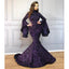Sparkly Sequin Mermaid Long Sleeves High Neck Formal Cheap Modest Long Prom Dresses PD1666