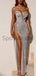 Charming Sparkly Sequin Sexy High Slit Modest Formal Prom Dresses PD1667