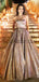 Strapless A-line Sequin Gorgeous Long Prom Dresses, Evening Dresses PD2250