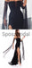 Strapless Long Sleeves Black Side Slit Mermaid Sexy Modest Simple Prom Dresses PD1917