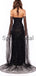 Strapless Long Sleeves Black Side Slit Mermaid Sexy Modest Simple Prom Dresses PD1917