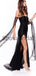 Strapless Long Sleeves Black Side Slit Mermaid Sexy Modest Simple Prom Dresses PD1917