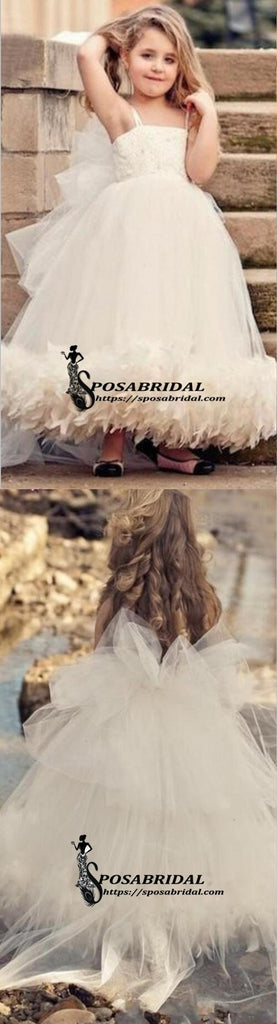 Straps A-Line Tulle Unique Pretty Popular Cheap Flower Girl Dresses , FG125