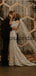Unique Full Lace Vintage  Chic Exquisite Beach Long Wedding Dresses WD0557