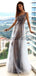 Unique One Shoulder Tulle Beaded Modest Formal Long Prom Dresses PD2104