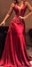 V-Neck Sleeveless Red Sexy Elegant Hot Sale Prom Dresses PD2105