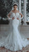 Luxury Beaded Illusion Lace Long Mermaid Wedding Dresses, WD0340