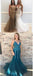 White Red Teal Gold V-neck Spaghetti Straps Sexy Elegant Prom Dresses, PD0481