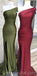 Yellow Elegant Formal One Shoulder High Slit Sexy Mermaid Bridesmaid Dresses, WG543
